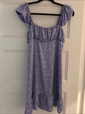 Zara Lavender Floral Ruffle Mini Dress